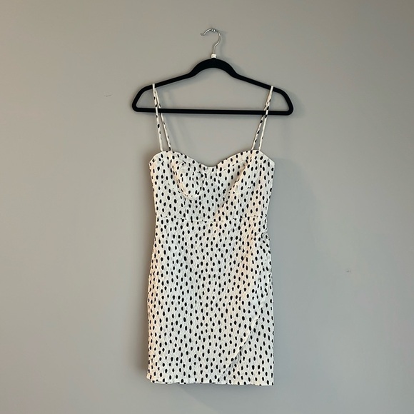 Zara Mini Dress, White with Black dots small - Picture 2 of 7